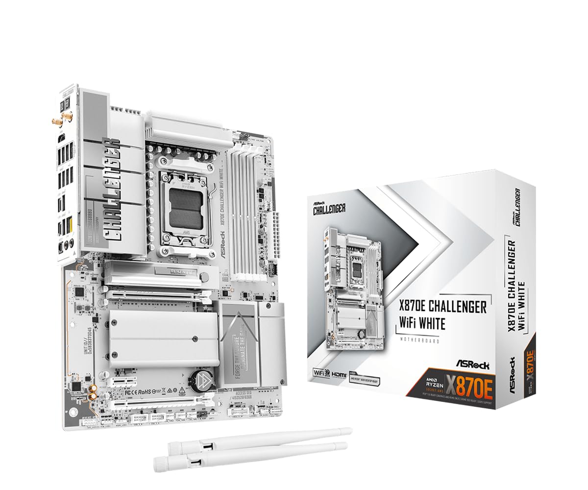 Amazon.com: ASRock X870E Challenger WiFi White, AMD AM5 Ryzen 9000